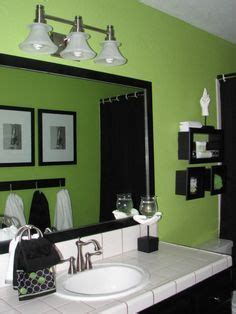 60% of the space is brown, 30% of the room is decorated in white, and the remaining 10. green black white bathroom - Google Search | Lime green ...