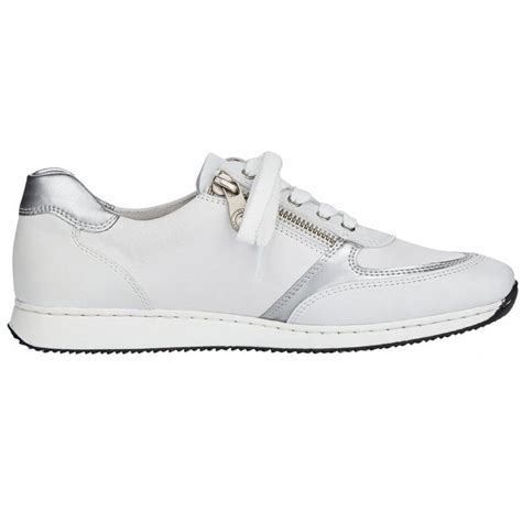 Rieker 56031 White Silver Side Zip Trainers Millars Shoe Store