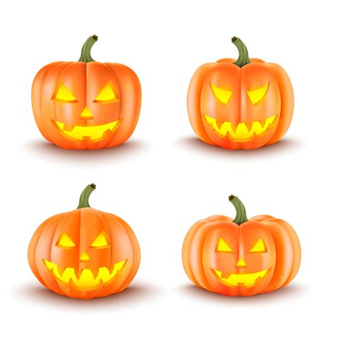 Premium Vector Halloween Decoration Scary Pumpkins Illustration