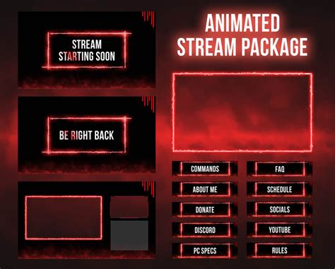 Animated Twitch Overlay Red Electric Twitch Simple Etsy