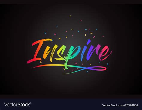 Inspire Word Text With Handwritten Rainbow Vector Image