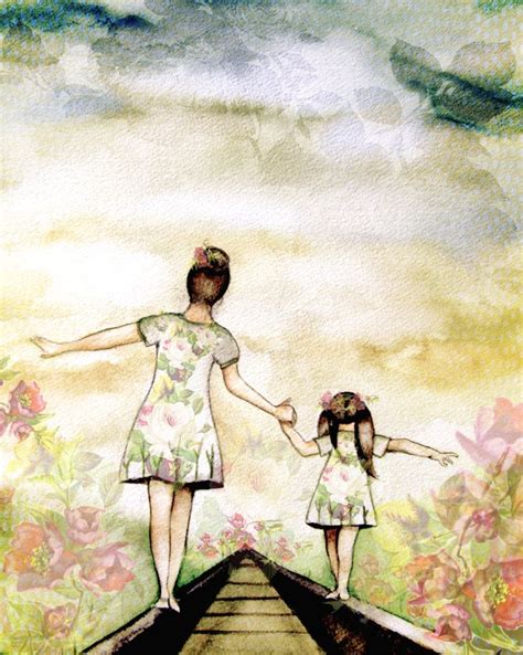 Mother And Daughter Our Path Art Print With Roses T Idea Mothers