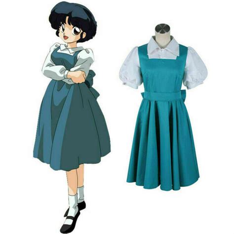 Ranma 12 Akane Tendo Akane Outfit Dress Anime Manga Cosplay Costume Q