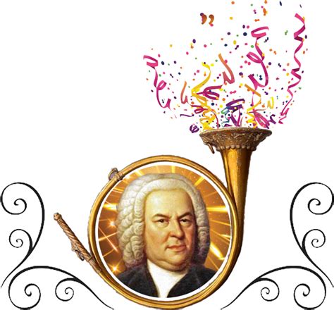 Bach In Horn Wconfetti & Ornaments-png - Johann Sebastian Bach Clipart