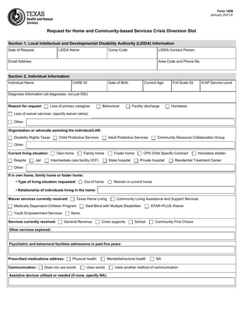 Form 1058 Download Fillable Pdf Or Fill Online Request For Home And