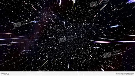 Space Warp Speed Hyperspace Travel Through Starfield Nebula 4k Stock