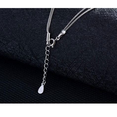 Anenjery 925 Sterling Silver Necklace Double Layer Chain Zircon Heart