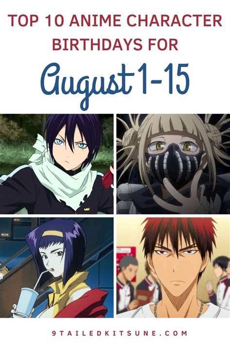 Top 10 Anime Character Birthdays For August 1 15 Anime Characters Birthdays Anime Top Anime