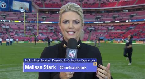 Melissa Stark Gets Hit With Football During Sideline Report Yahoo Sports