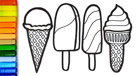 How To Draw Ice Cream Easy Simple Drawing Ideas And Coloring Pages