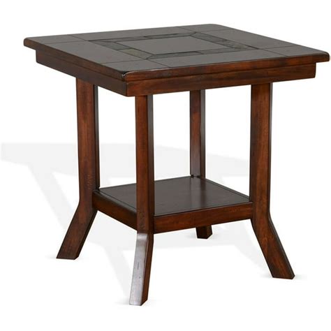 Sunny Designs Santa Fe 25 Mahogany Wood End Table In Dark Chocolate