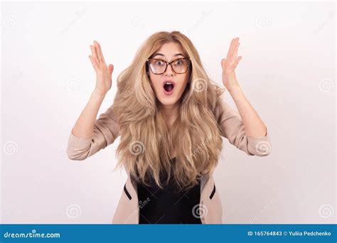 Surprised Or Shocked Face Young Woman Stock Image Image Of Happy