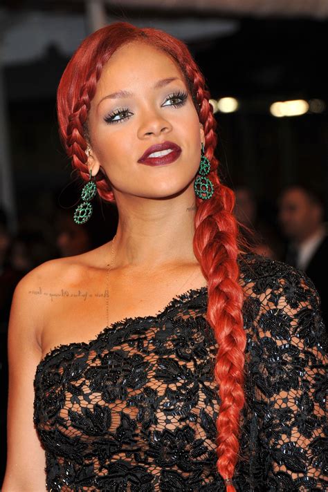 Rihanna Wore Burgundy Box Braids To Fenty Pop Up In New York City Allure