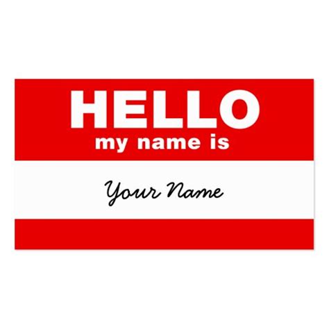 Hello My Name Is Business Card Zazzle