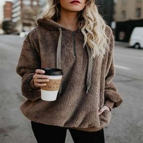 Buy Fashion Artificial Fur Sweatshirt Female Hoodie