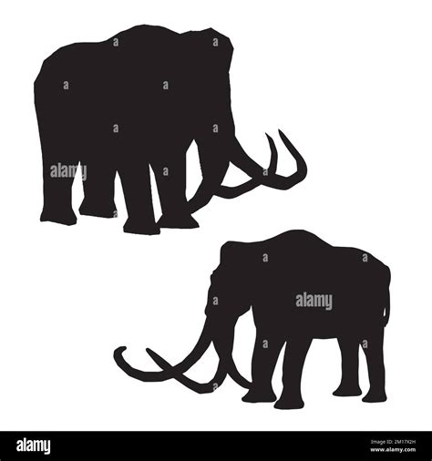 Vector Illustration Of Woolly Mammoth Silhouette Stock Vector Image