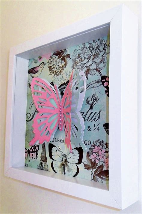 Maybe you would like to learn more about one of these? Butterfly 3D Paper Cut Wall Art, White Shadow Box, Pink, Aqua, Floral | Vicky Pedlow Designs on ...
