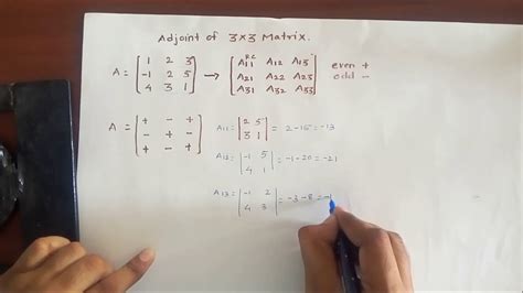 How To Find Adjoint Of 3 X 3 Matrix Youtube