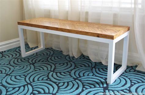 Meranti wood solids and teak wood inlays give this striking wood bench its distinctive style. Love this gorgeous chevron bench, perfect for an entry way ...