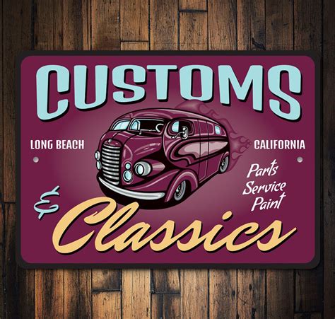 Custom Classics Custom Car Sign Classic Car Decor Garage Etsy