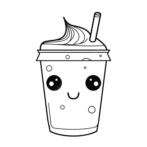 Kawaii Drinks Coloring Pages Download Outline Sketch Drawing Vector