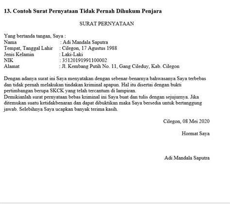Surat pernyataan adalah salah satu jenis surat yang ditulis oleh seseorang untuk menyatakan diri kepada orang lain . 19+ Contoh Surat Pernyataan (DIRI, CPNS, KERJA ...