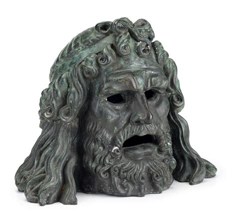 Lot 542 Patinated Bronze Greek Theater Mask Of