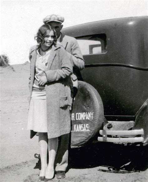 Vintage Photo 1930 Bonnie And Clyde Couple Cuddles By Kansas