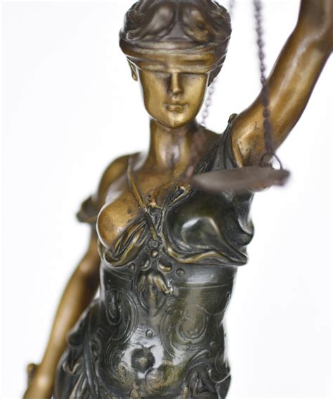 Bronze Lady Justice Statue By Myer Blind Scales Classical Art
