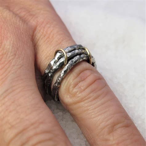 Infinite Ring Stackable Modules Fused Rings Joined By Gold Etsy