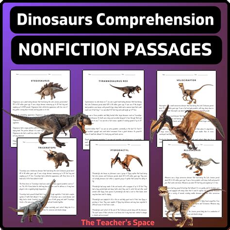 dinosaur activities nonfiction reading comprehension passages made by teachers