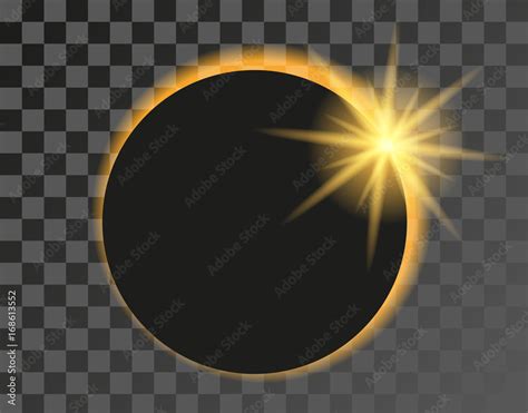 Solar Eclipse Vector Illustration On Transparent Background Stock