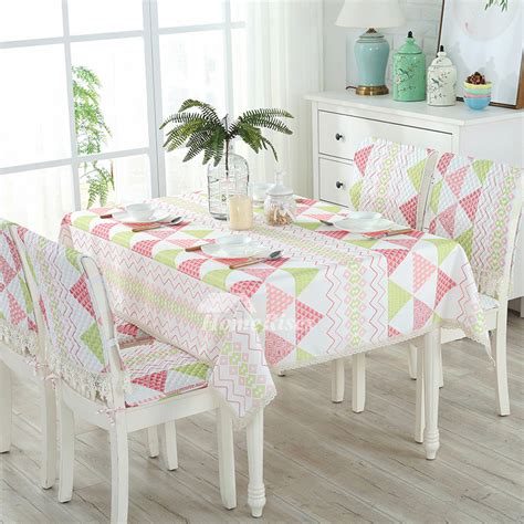 Polyester gingham checkered round tablecloth. Checkered Tablecloth Pink/Khaki Cotton Linen Dining Room ...