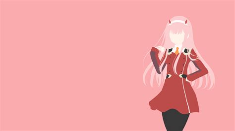 Darling In The Franxx Pink Hair Zero Two With Red Background 4k Hd Anime Wallpapers Hd