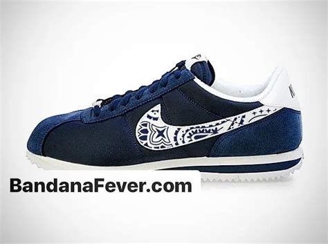 navy blue bandana custom nike cortez shoes swoosh nnw in 2020 nike cortez shoes cortez shoes