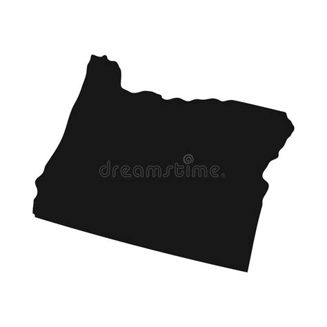 Simplified Black Silhouette Of Oregon State Border Stock Vector