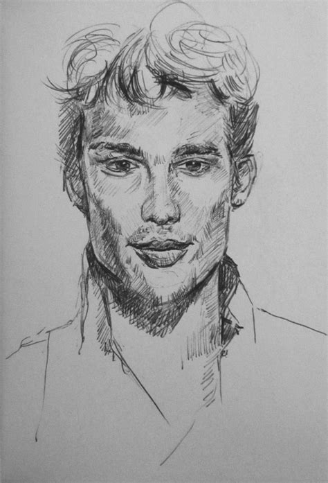 Male Portrait Man Model One Of A Kind Large Original Pencil Drawing