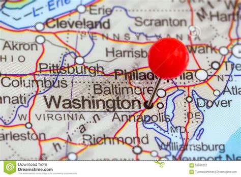Pin On A Map Of Washington Stock Photo Image Of Focus 55995272