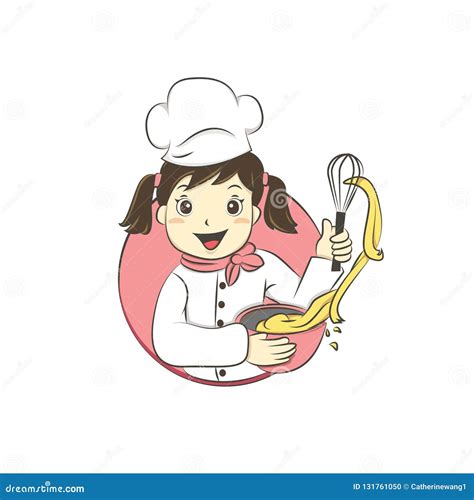 Baker Girl Girl Chef Vector Illustration Stock Vector Illustration Of Logo Cartoon 131761050
