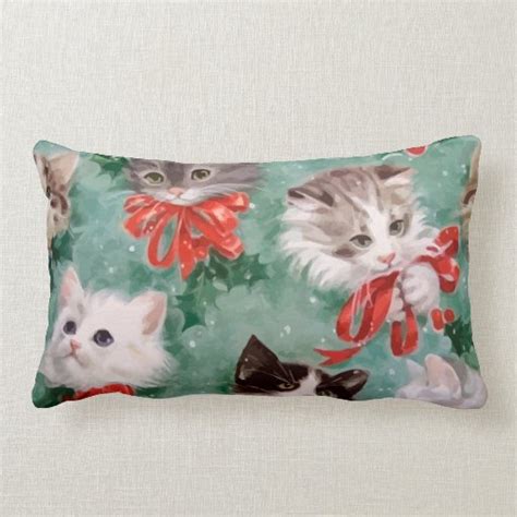 Vintage Christmas Cats Pillows Zazzle