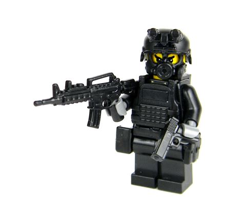 Swat Police Officer Assaulter Made With Real LegoÂ® Minifigure Lego