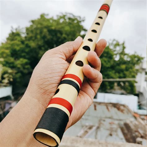 D Medium Indian Bansuri Flute Bamboo Wooden Professional Bamboo Bansuri