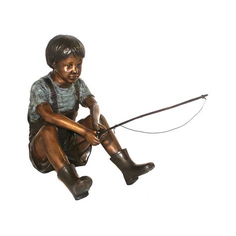 Bronze Boy Fishing Sculpture Bronze 81193
