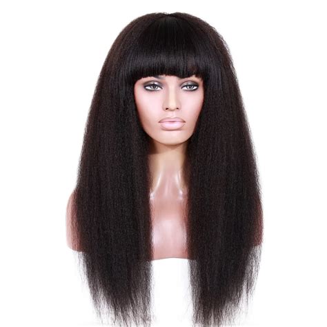 A Brazilian Italian Yaki Full Lace Wigs Glueless Virgin Kinky Straight