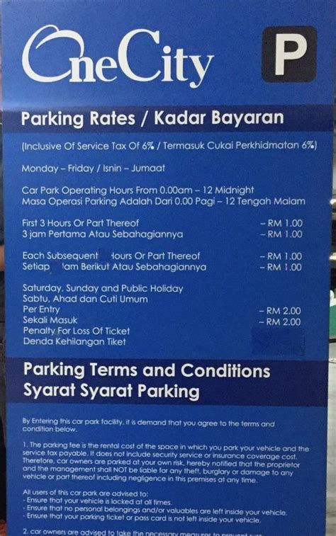 The hotel is 2.5 miles from shah alam blue. Kuala Lumpur Parking Rate : One City Mall Parking Rate ...