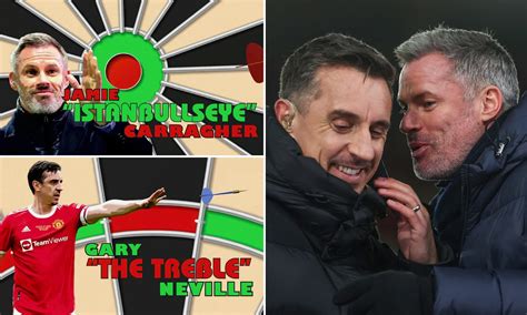 Gary Neville And Jamie Carragher Continue Rivalry In Darts Clash
