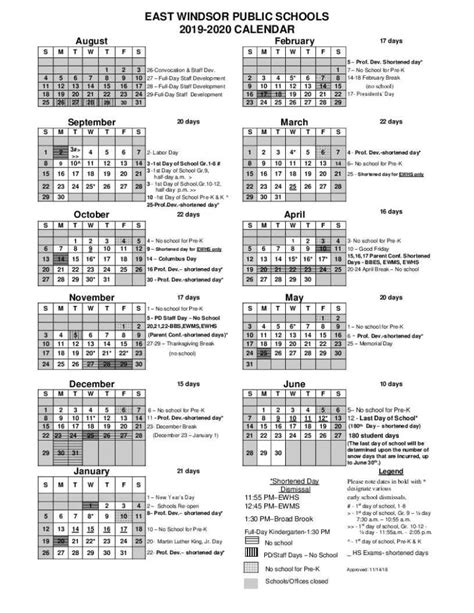 Calendar For East Windsor Public Schools East Windsor Chamber Of Commerce