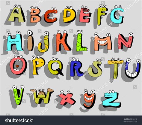 Crazy Alphabet Stock Vector Illustration 70151218 Shutterstock