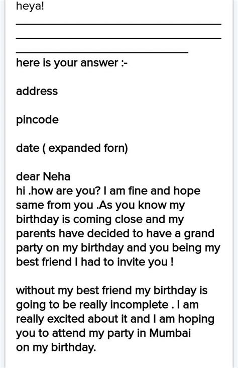 Marketing manager resume, tom nash. Write Letter To Friend For Inviting In Your Birthday Brainly In in 2020 | Birthday letters ...