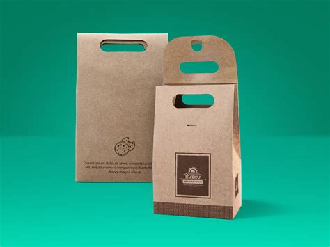 tuck lid kraft paper pouch packaging mockup psd good mockups